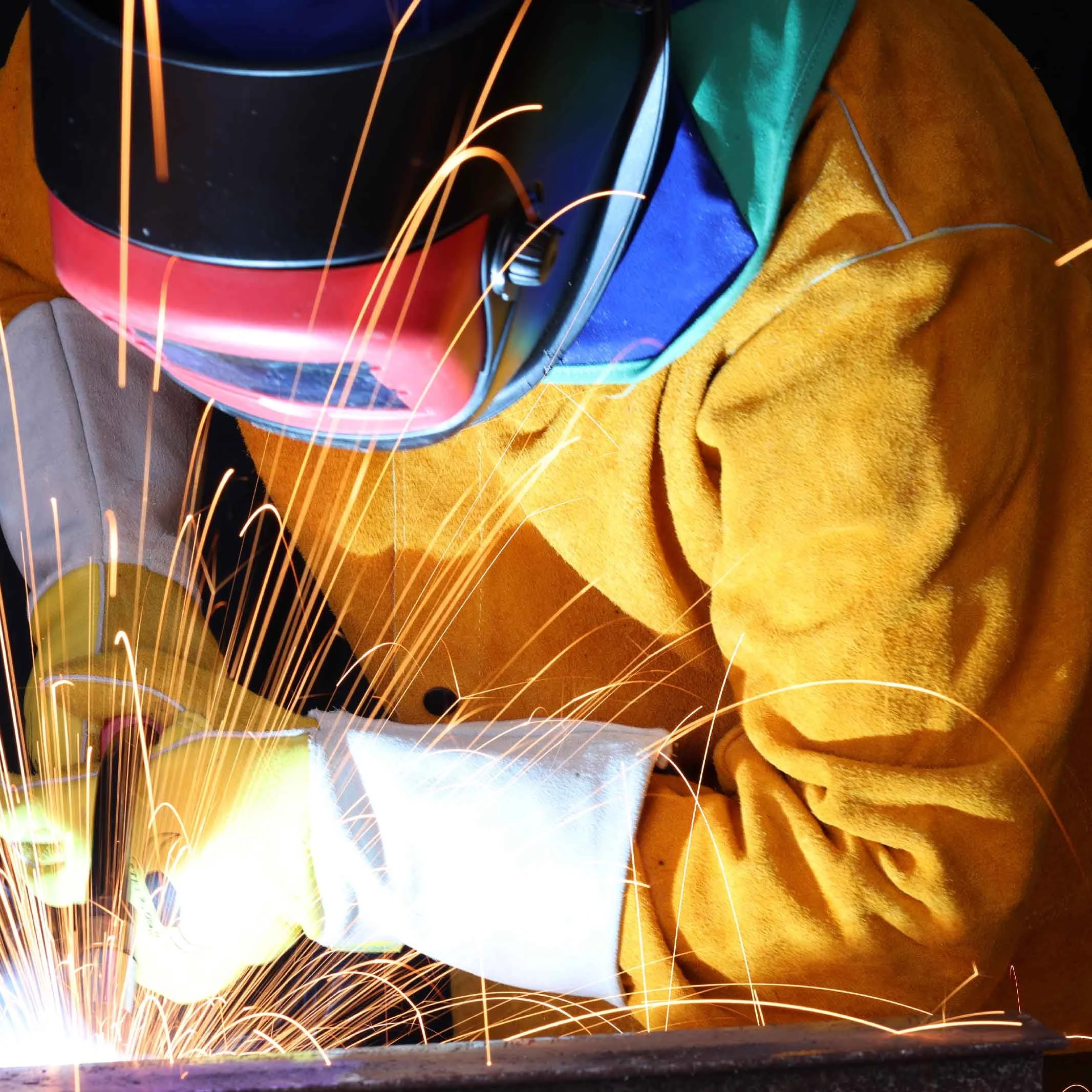 Welding Apparel: Golden Brown Leather Cape Sleeve